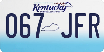 KY license plate 067JFR