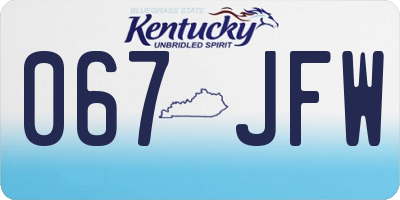 KY license plate 067JFW