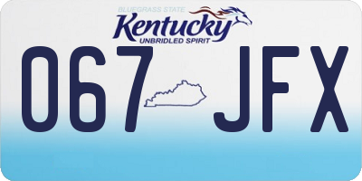 KY license plate 067JFX