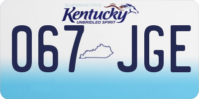 KY license plate 067JGE
