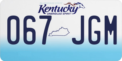 KY license plate 067JGM