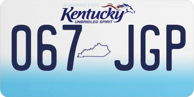 KY license plate 067JGP