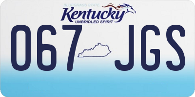 KY license plate 067JGS