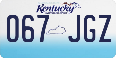 KY license plate 067JGZ
