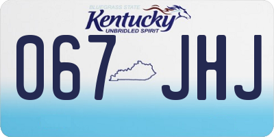 KY license plate 067JHJ