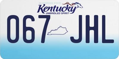 KY license plate 067JHL