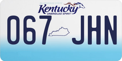 KY license plate 067JHN