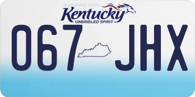 KY license plate 067JHX