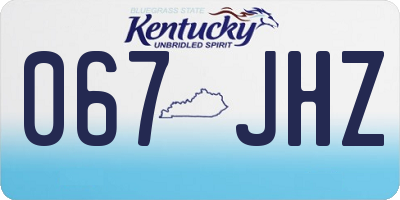 KY license plate 067JHZ