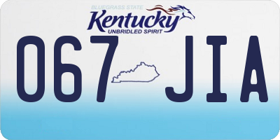KY license plate 067JIA