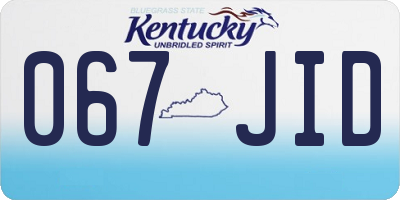 KY license plate 067JID