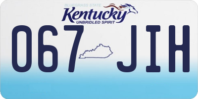 KY license plate 067JIH