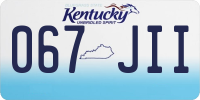 KY license plate 067JII