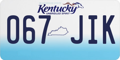 KY license plate 067JIK
