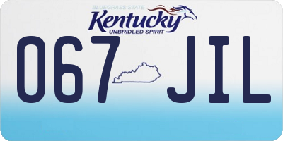 KY license plate 067JIL