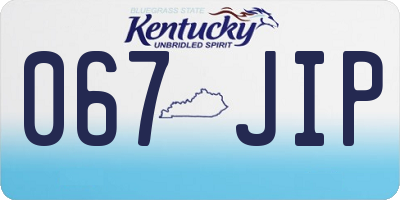 KY license plate 067JIP