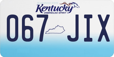 KY license plate 067JIX