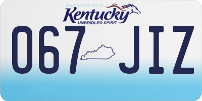 KY license plate 067JIZ