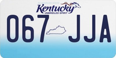 KY license plate 067JJA