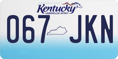 KY license plate 067JKN