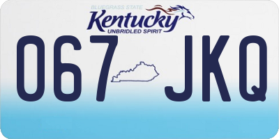 KY license plate 067JKQ