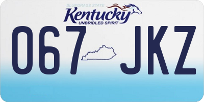 KY license plate 067JKZ