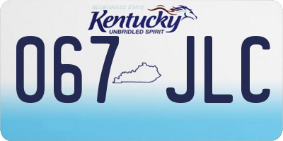KY license plate 067JLC