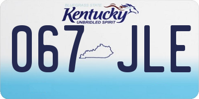 KY license plate 067JLE