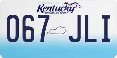 KY license plate 067JLI