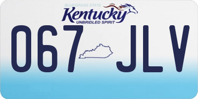 KY license plate 067JLV