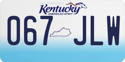KY license plate 067JLW