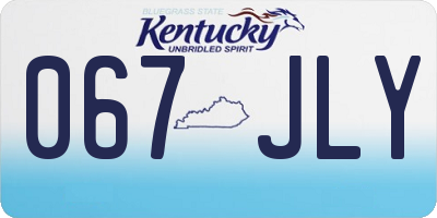 KY license plate 067JLY
