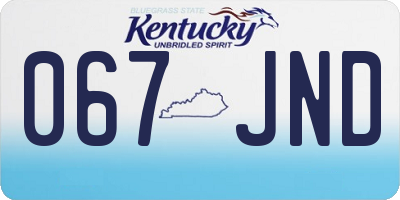 KY license plate 067JND