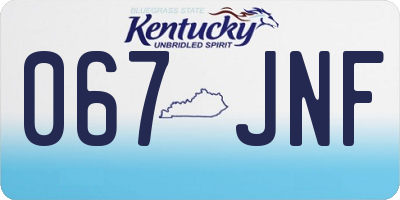 KY license plate 067JNF
