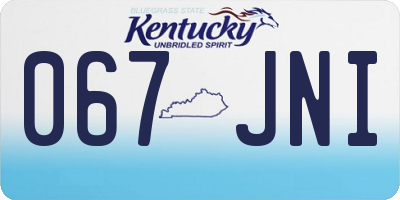 KY license plate 067JNI