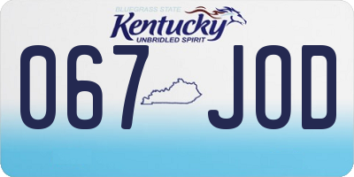 KY license plate 067JOD