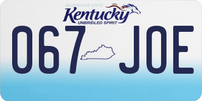 KY license plate 067JOE