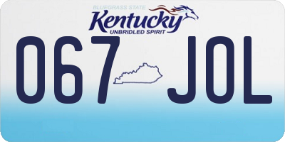 KY license plate 067JOL