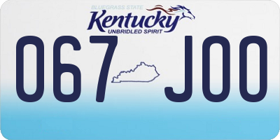 KY license plate 067JOO