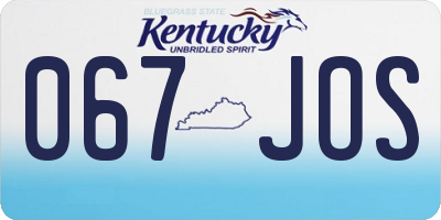 KY license plate 067JOS