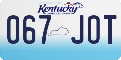 KY license plate 067JOT
