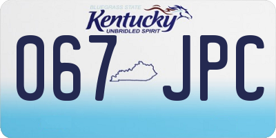 KY license plate 067JPC