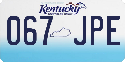 KY license plate 067JPE