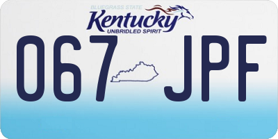 KY license plate 067JPF