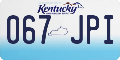 KY license plate 067JPI