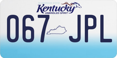 KY license plate 067JPL