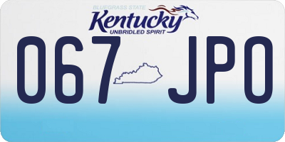KY license plate 067JPO