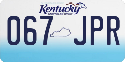 KY license plate 067JPR