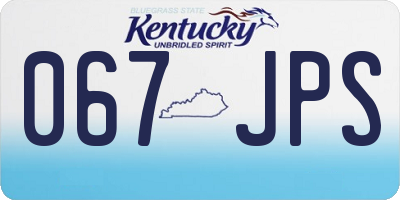 KY license plate 067JPS