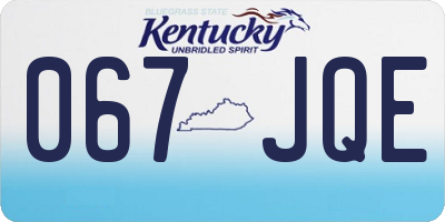KY license plate 067JQE